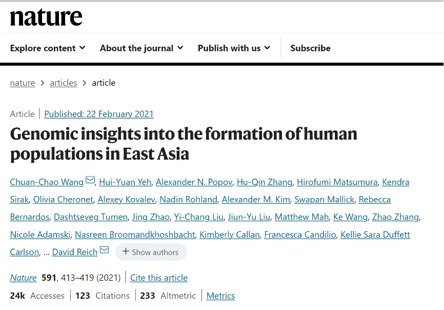 Genomicinsights into the formation ofhumanpopulations in East Asia